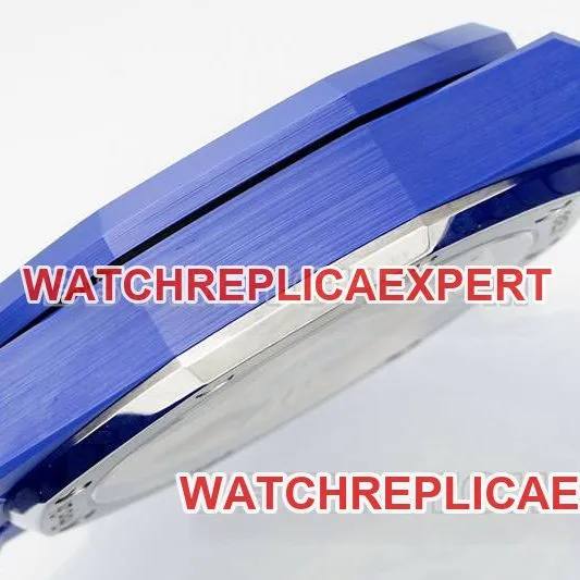 Audemars Piguet collectible watch APS factory Royal Oak silver white dial mechanical blue steel bracelet model 26240side live photo