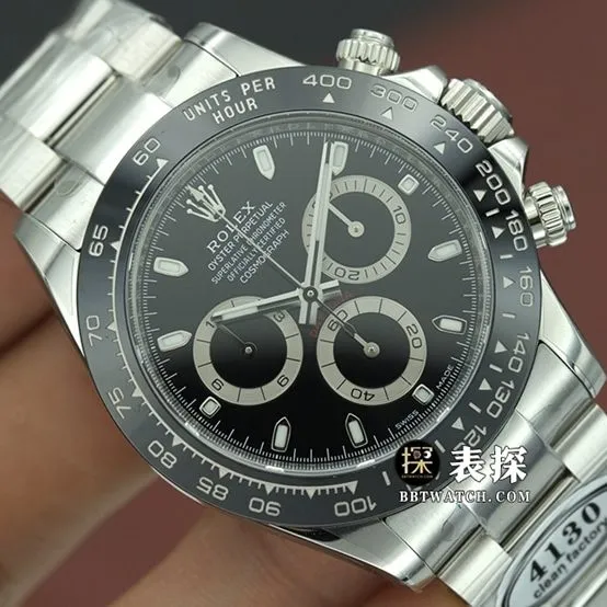 C factory Rolex men's Daytona watch spade steel bracelet model m126500ln-0002caseback live photo