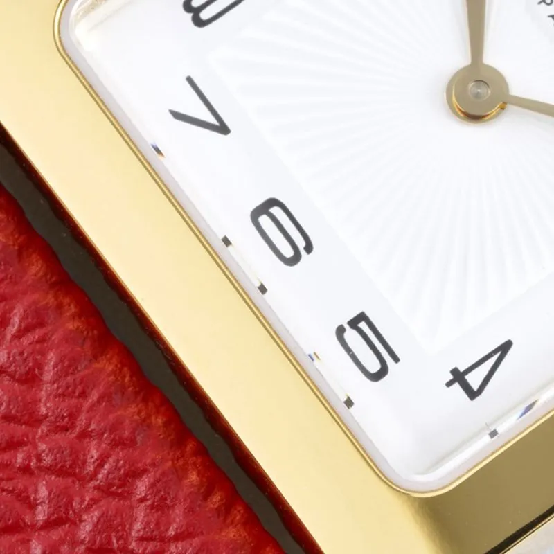 Hermès ladies' watchtop-tier replicaHeureH series quartz square fashion watch vermilion braceletrose gold plate side view