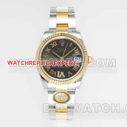 ARF FactoryRolex log top-tier 1:1high-quality replicablack dial31mm gold three-lattice chain link278273braceletlive photos