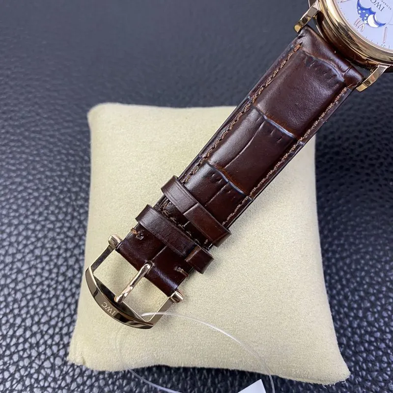 IWC watch Portofino series moon phase automatic watch side view