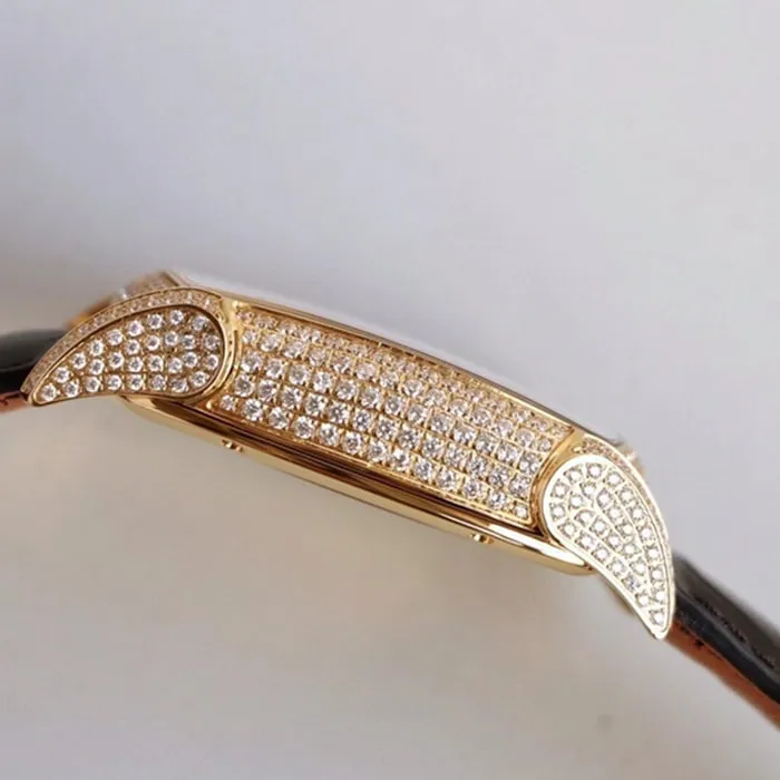 Top-tier watch Parmigiani Fleurier men's gold plate KALPA series fully automatic movementleather strap watch front view