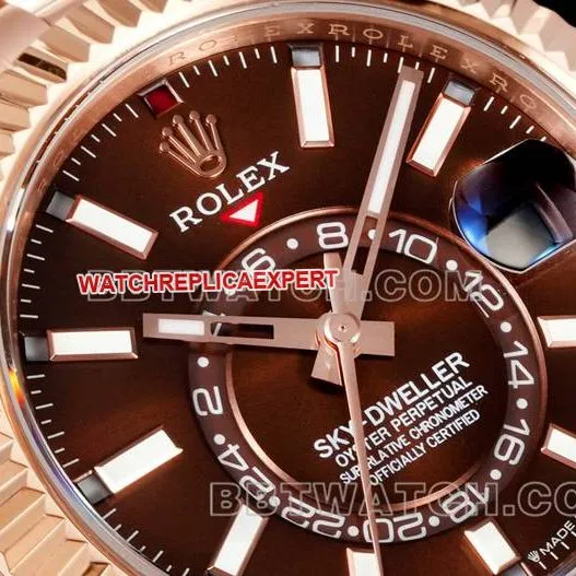 collectible watch AR+ factory Rolex Navigator brown dial mechanical rose gold steel bracelet weight live photos