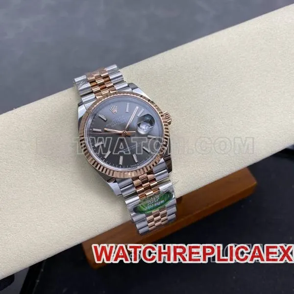 Rolex watch ARF FactoryDatejust gray plate 36mm rose goldsteel bracelet bracelet live photos