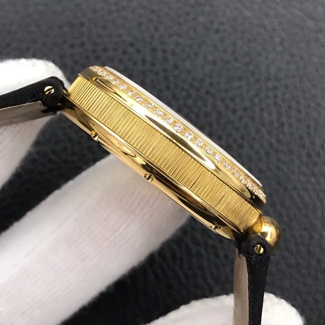 ZF Factory Breguet Top collectible watches Queen of Naples Women's White Plate Black Strap Watch Front View