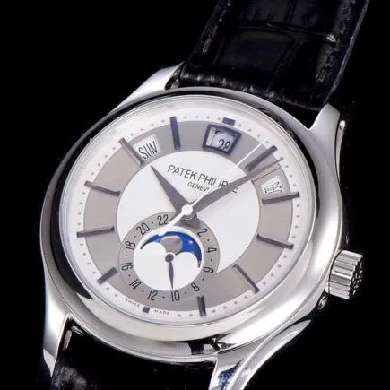 GR factory top-tier watch Patek Philippe top-tier version 5205G-013 complex function series white steel white bottom men's watch movement picture