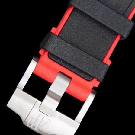 top-tiersuper cloneAPFblack dialAudemars PiguetRoyal Oak offshore 26470 watch leather strap picture