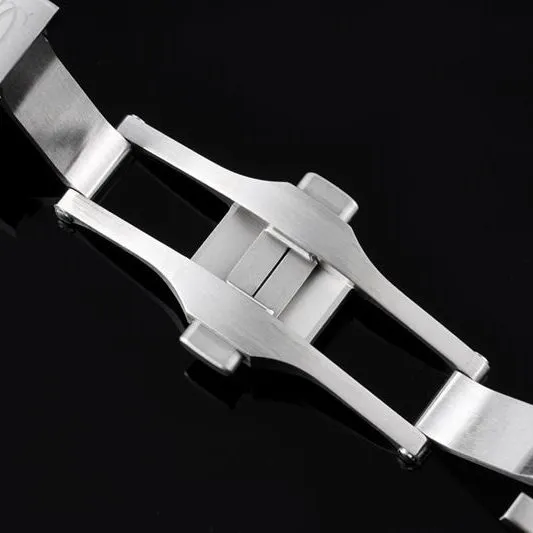 Cartiertop-tier watch Santos series ladies steel bracelet white dial gold watch side view