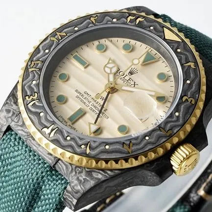 Rolextop-tier fully automatic movement men's white dial nylon strap watch side view