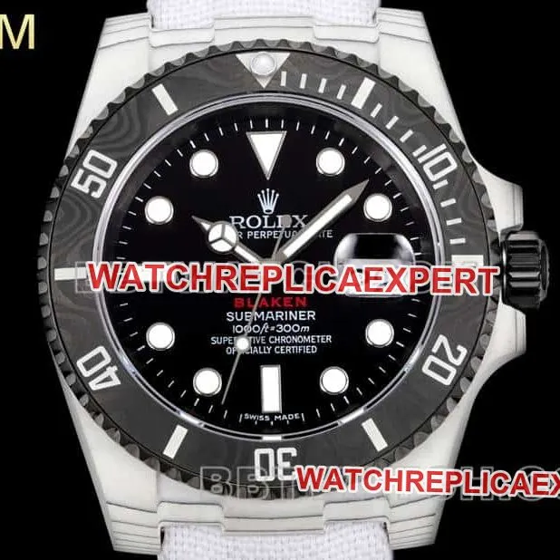 PPM factory Rolex Submariner top-tier replicablack dial carbon fiber 3135 white leather strap bracelet live photos