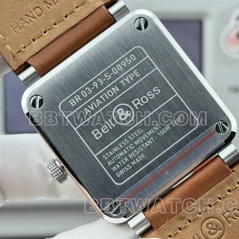 1:1replica watch Bell & Ross white dial 42mm dual time zone leather strap model clasplive photos