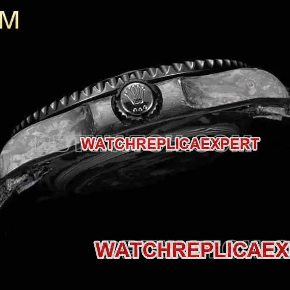 PPM factory RolexSubmariner1:1super clonegreen dial carbon fiber 3135 black leather strap style braceletlive photos