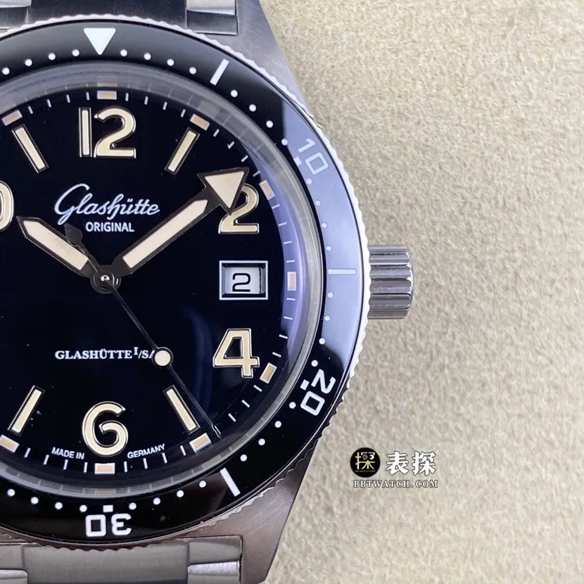 RXW factory Glashütte Original original development top-tier 1:1high-quality watch men's black dialsteel bracelet model pictures and prices caseback live photo