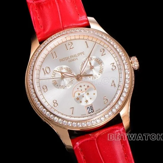 ZP factory Patek Philippe complex function timepiece top-tier 1:1super clonesilver dialleather strap model 4947R-001clasplive photos