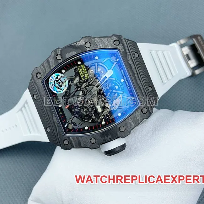 collectible watch APS factory Richard Mille carbon fiber red circle RM35-02movementlive photos
