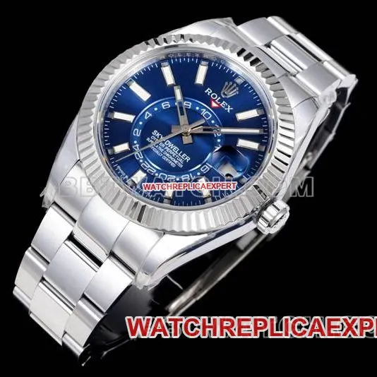 top-tier watch AR+ factory pilot Rolexblue dial mechanical steel braceletside live photo