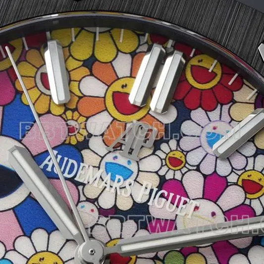 Audemars Piguet collectible watch APS factory Royal Oak flower pattern dialceramicsteel bracelet model 15500front live photo