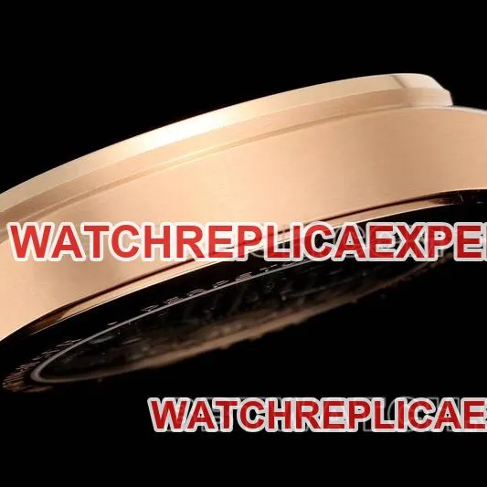 IWC1:1replica watch RMS factory Portugal black dialrose goldtourbillon mechanical leather strap caseback live photo