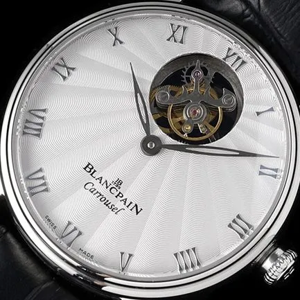 Blancpain top men's white plate black belt classic full series tourbillon mechanical belt watch movement figure