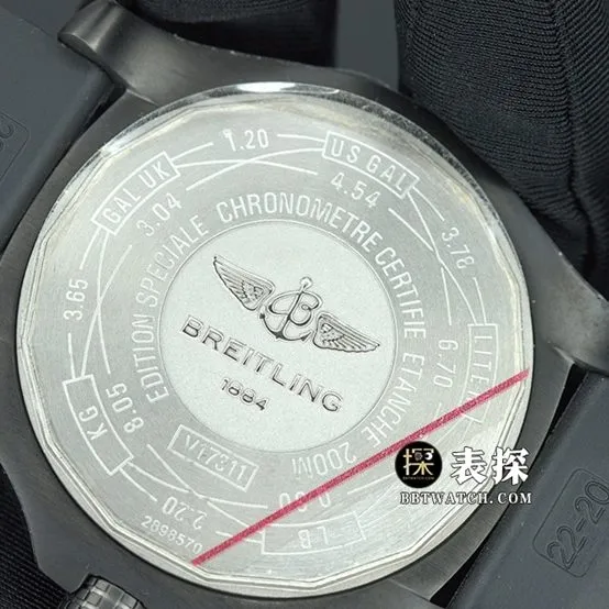 ZF Avengers Breitling1:1replica watch lumeblack dial rubber model V17311101B1W1caseback live photo