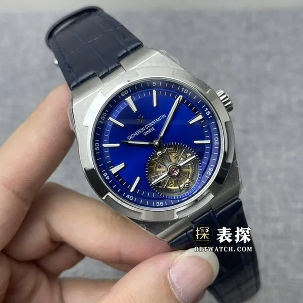 8F factory Vacheron Constantin top-tier watch men's blue dialtourbillonleather strap model pictures and prices side live photo