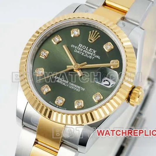 ARF FactoryRolex log 1:1top-tier replicagreen dial31mm gold triple link 278273side live photo