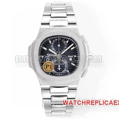 Sporty and elegant optimal watch P1 factory Patek Philippeblack dial mechanical steel bracelet model 5990front live photo