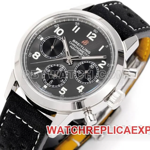 Breitling1:1replica watch BLS factory overseas gray plate 41mmchronograph7750movementleather strap model clasplive photos