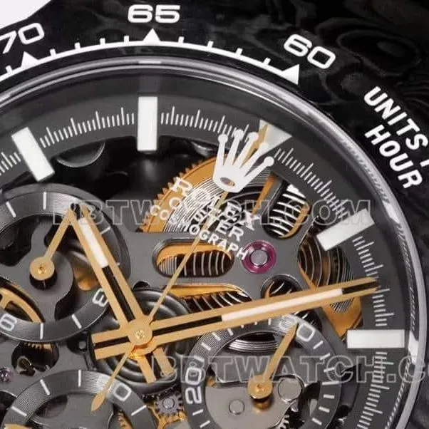 TW factory Rolex Daytonatop-tier 1:1high-quality carbon fiber hollow plate black steel bracelet caseback live photo