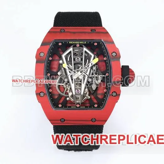 Richard Mille Watch BBS Factory Tourbillon Mechanical Black Rubber Braided Velcro BraceletRM27-03caseback live photo