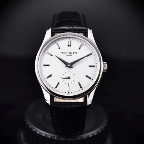 top-tiersuper clonePatek Philippe white steel classic reappears in the new classic watch series 5196G formal watch king makes a shocking debut side view