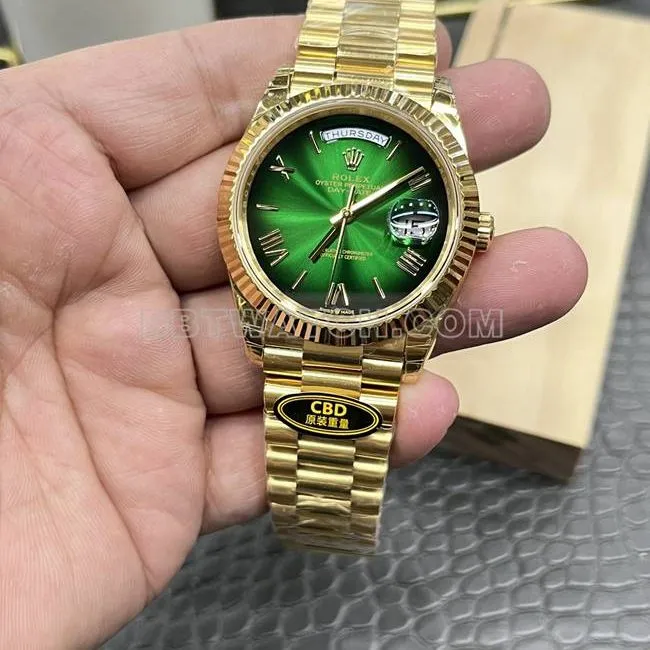 top-tier watch CBD factory RolexDay-Date3255 mechanical green dial40mm weight live photos
