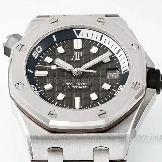 APS factory Audemars PiguetRoyal Oak offshore top-tier 1:1high-quality gray plate rubber model 15720ST.OO.A009CA.01side live photo