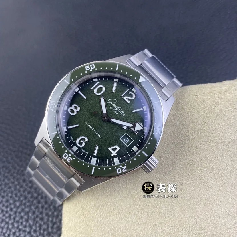 RXW factory Glashütte Original original development top-tier watch men's green dialsteel bracelet picture and price caseback live photo