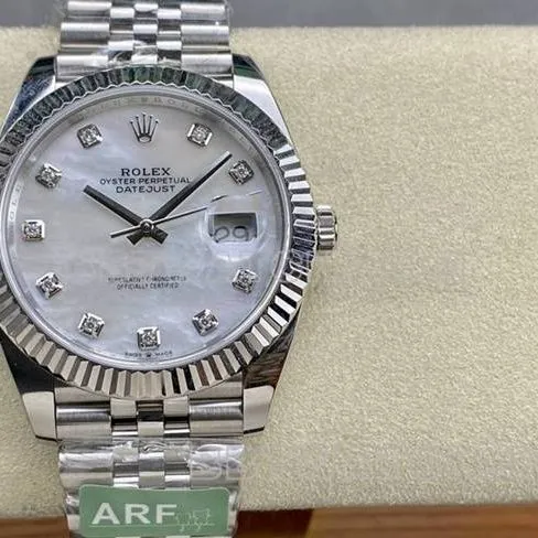 Rolextop-tier watch ARF Factory log 41mm mother-of-pearl plate 3235 steel bracelet bracelet live photos