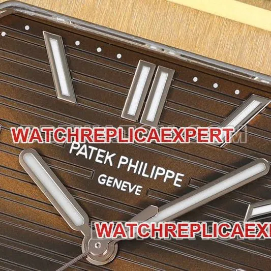Patek Philippetop-tier watch PPF Factory45MM brown plate mechanical rose goldsteel bracelet model 5821side live photo
