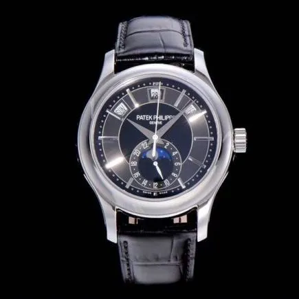 GR Top collectible watches Patek Philippe 5205G-013 Complications Series Top Version White Steel Black Back Men's Watch Movement Diagrams