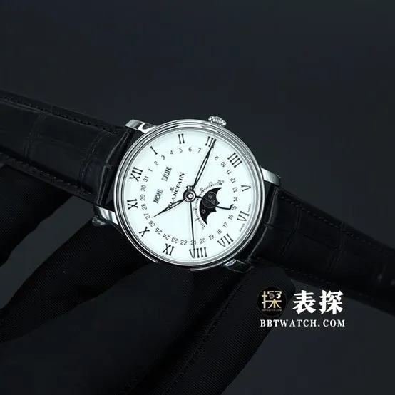 OM Factory Blancpain classic 66541:1super watch men's moon phasewhite dialleather strap model pictures and prices caseback live photo