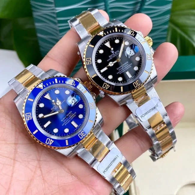 Top-tier real gold replicaRolexSubmariner series classic gold ghost 18Kyellow goldlume watch side view