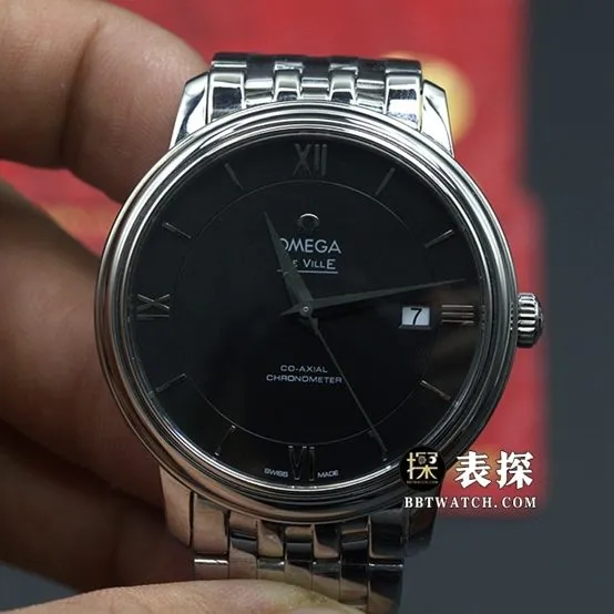 Omega Diefei watch men's black dialsteel bracelet pictures and prices caseback live photo