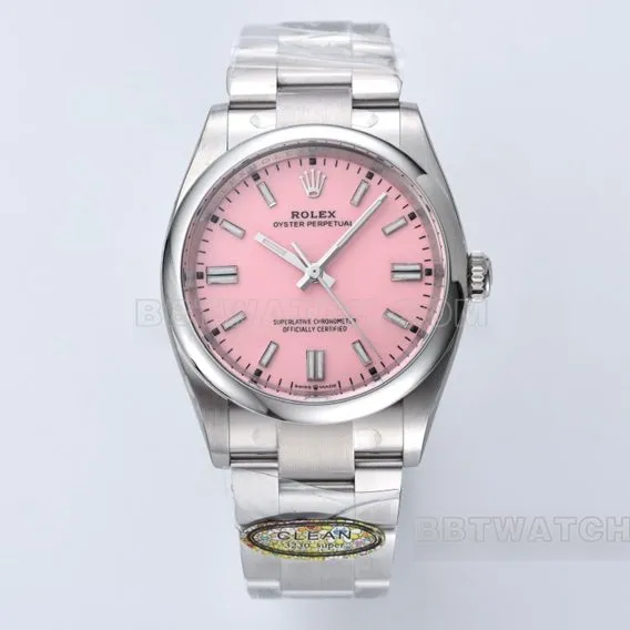 C factory Rolex Oyster Perpetual Motion super A 36mm candy pink disk m126000-0008 back real picture