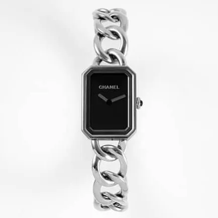 top-tier replicaChanel women's black dialsteel braceletPremiere watch series quartz watch side view