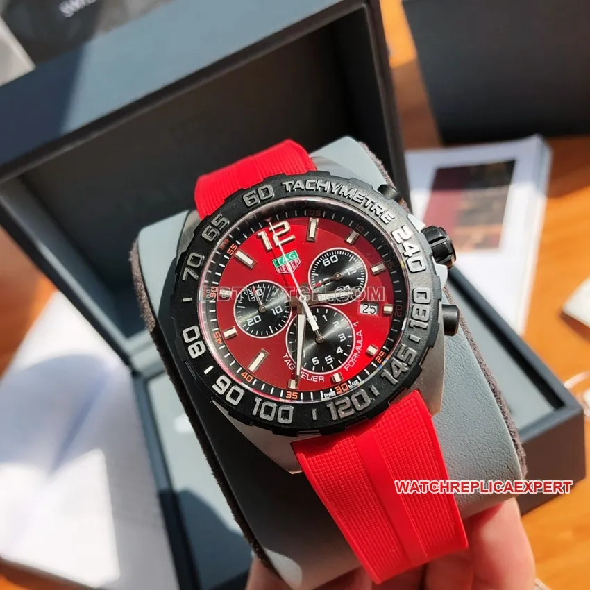 TAG Heuer F1top-tier red plate chronographCAZ101AN.FT8055caseback live photo