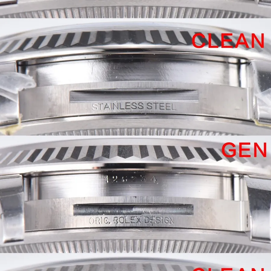 Factory C log green palm leaf pattern genuine and fake comparison evaluation Rolextop-tier table case comparison chart