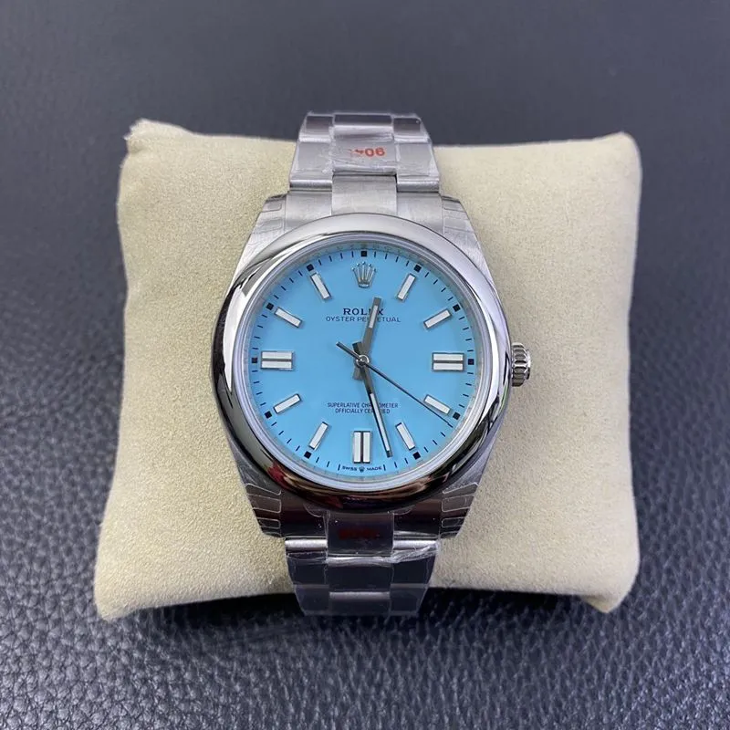 Rolex2020 new watch Oyster Perpetual Tiffany blue dial3230movement side view