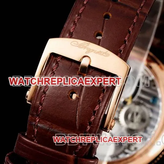 Breguet 1:1replica watch RMS factory classic white dialtourbillonrose gold mechanical leather strap caseback live photo
