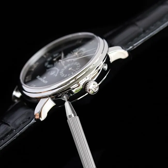 Blancpaintop-tier watch classic series 6656 automatic movement men's green dialleather strap watch detail shots
