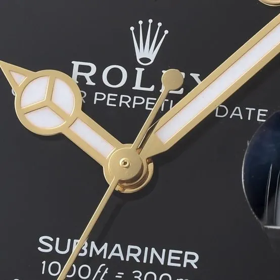 C factory SubmarinerRolex1:1replica watch black dial18kyellow goldsteel bracelet model m126618ln-0002braceletlive photos