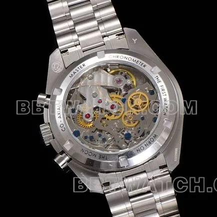 Top collectible watches N1 Factory Speedmaster Omega Silver Plate Steel Strap Model Side Actual Photos