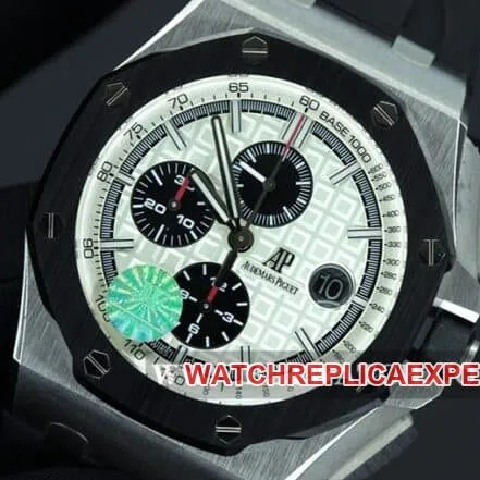JF factory Audemars Piguettop-tier watch Royal Oak offshore series automatic movement men's white dialrubber strap side view